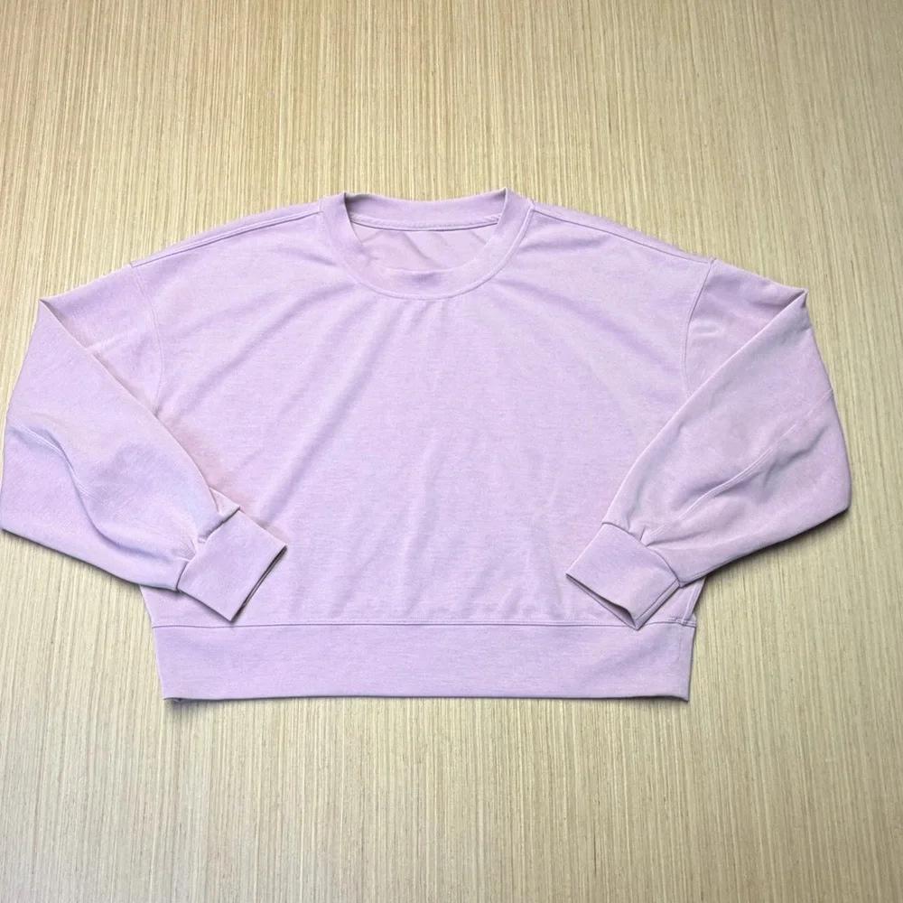 Lululemon Perfectly Oversized Crop Crew Softstreme Pink Women's 8 - Picture 2 of 9